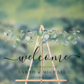 Elegant Eucalyptus Greenery Wedding Welkom Acryl Bord (Neutraal)