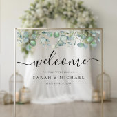 Elegant Eucalyptus Greenery Wedding Welkom Acryl Bord