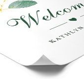 Elegant Eucalyptus Greenery Wedding Welkom Poster (Hoek)