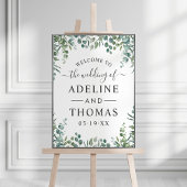 Elegant Eucalyptus Greenery Wedding Welkom Poster