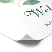 Elegant Eucalyptus Greenery Wedding Welkom Poster (Hoek)