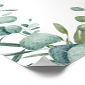Elegant Eucalyptus Greenery Wedding Welkom Poster (Hoek)