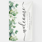 Elegant Eucalyptus Greenery Wedding Welkom Spandoek (Verticaal)