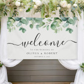 Elegant Eucalyptus Greenery Wedding Welkom Spandoek