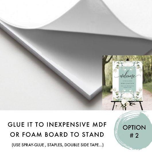 Elegant Eucalyptus Greenery Welcome, Green, Sign Poster