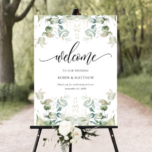 Elegant Eucalyptus Greenery Welkomstbord Poster