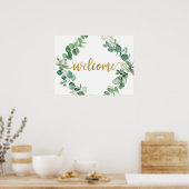 Elegant Eucalyptus Greenery Welkomstbord Poster (Keuken)