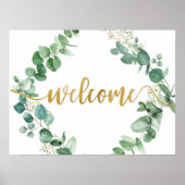 Elegant Eucalyptus Greenery Welkomstbord Poster (Voorkant)