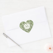 Elegant Eucalyptus Greenery Wreater Green Ivory Hart Sticker (Envelop)
