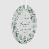 Elegant Eucalyptus Greenery Wreath Engaged Photo Ornament (voorkant)