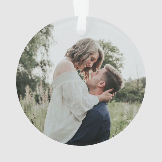 Elegant Eucalyptus Greenery Wreath Engaged Photo Ornament (achterkant)