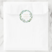 Elegant Eucalyptus Greenery Wreath Gold Wedding Ronde Sticker (Tas)