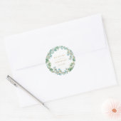 Elegant Eucalyptus Greenery Wreath Gold Wedding Ronde Sticker (Envelop)