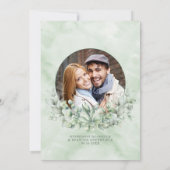 Elegant Eucalyptus Greenery Wreath Wedding Kaart (Achterkant)