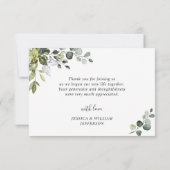 Elegant Eucalyptus groen 3 FOTO bruiloft Bedankkaart (Achterkant)