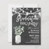 Elegant Eucalyptus groen Afstuderen BBQ Party Kaart (Voorkant)