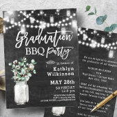 Elegant Eucalyptus groen Afstuderen BBQ Party Kaart
