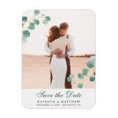 Elegant Eucalyptus groen Bewaar de trouwdatum Magneet (Verticaal)