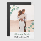 Elegant Eucalyptus groen Bewaar de trouwdatum Magnetische Uitnodiging (Voorkant / Achterkant)