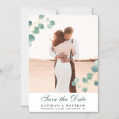 Elegant Eucalyptus groen Bewaar de trouwdatum Magnetische Uitnodiging (Voorkant)