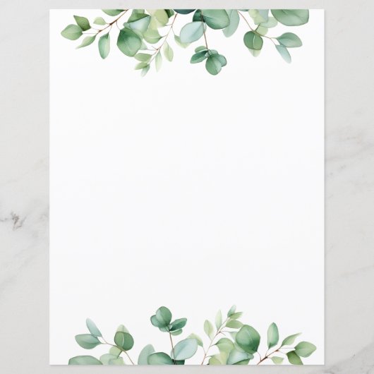 Elegant Eucalyptus groen briefpapier (Achterkant)
