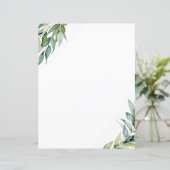 Elegant Eucalyptus groen briefpapier (Staand voorkant)