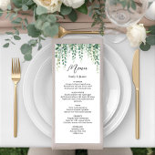 Elegant Eucalyptus groen bruiloft menu Kaart