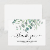 Elegant Eucalyptus groen gebladerte Vrijgezellenfe Bedankkaart (Voorkant / Achterkant)