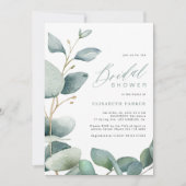 Elegant eucalyptus groen gebladerte vrijgezellenfe kaart (Voorkant)