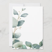 Elegant eucalyptus groen gebladerte vrijgezellenfe kaart (Achterkant)