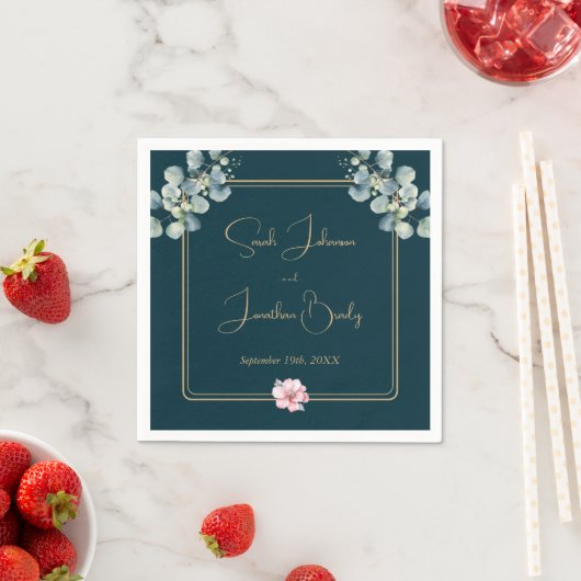 Elegant Eucalyptus groen loof bruiloft Servet (Insitu)