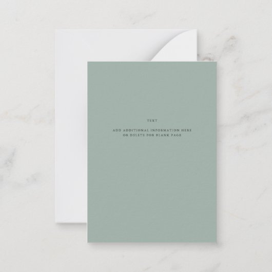 Elegant Eucalyptus groen modern Vrijgezellenfeest Notitiekaartje (Achterkant)