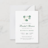 Elegant Eucalyptus groen modern Vrijgezellenfeest Notitiekaartje (Voorkant)