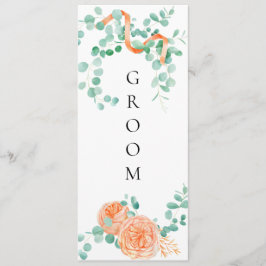 Elegant Eucalyptus Groen Perzik Bloemen Stoel Teke Menu