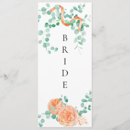 Elegant Eucalyptus Groen Perzik Bloemen Stoel Teke Menu