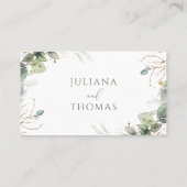 Elegant Eucalyptus groen plat bruiloft Plaatskaartje (Achterkant)