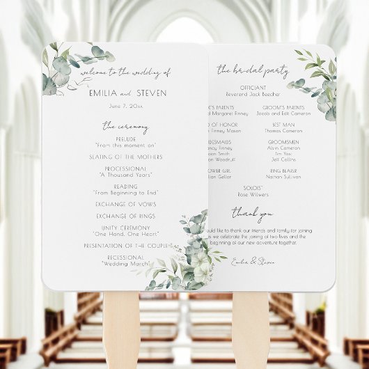 Elegant Eucalyptus groen programma Handwaaier