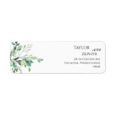 Elegant Eucalyptus groen RSVP retouradres Etiket (Voorkant)
