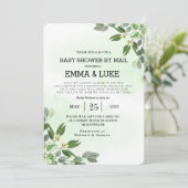 Elegant Eucalyptus groen Succulent Baby shower Kaart (Staand voorkant)