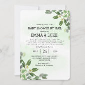 Elegant Eucalyptus groen Succulent Baby shower Kaart (Voorkant)