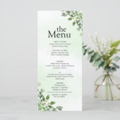Elegant Eucalyptus groen Succulent diner Menu (Staand voorkant)