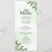 Elegant Eucalyptus groen Succulent diner Menu (Voorkant)