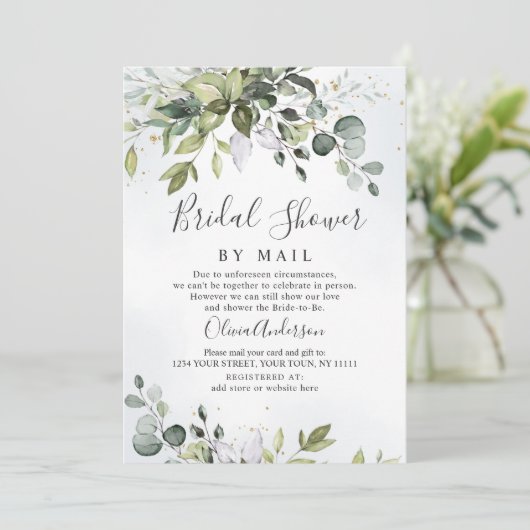 Elegant Eucalyptus groen Vrijgezellenfeest per pos Kaart (Staand voorkant)