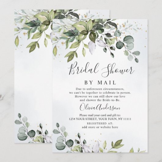 Elegant Eucalyptus groen Vrijgezellenfeest per pos Kaart (Voorkant / Achterkant)