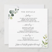 Elegant Eucalyptus groen vrijgezellenweekend Kaart (Achterkant)