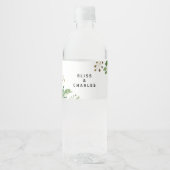 Elegant Eucalyptus groen waterflesje label Waterfles Etiket (Voorkant)