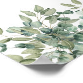 Elegant Eucalyptus Groene Huwelijks Welkomstbord Poster (Hoek)