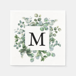 Elegant Eucalyptus Groene Huwelijkspapier Servet