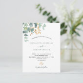 Elegant eucalyptus groene moderne bruiloft briefkaart (Staand voorkant)