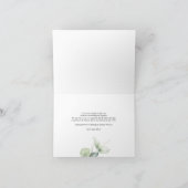 Elegant Eucalyptus Hand-Lettered Greenery Wedding Bedankkaart (Binnen)
